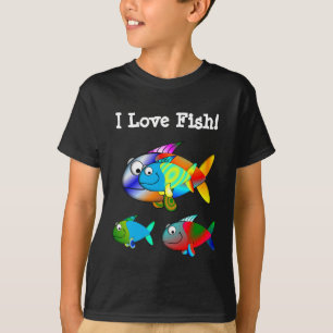 T-shirts AIME POISSONS d'enfants "JE"