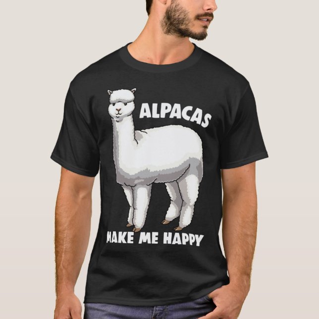 T-shirts Alpaca Me Rend Heureux Graphique Alpaca   (Devant)