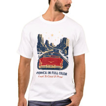 T-shirts America en Couleurs Complètes