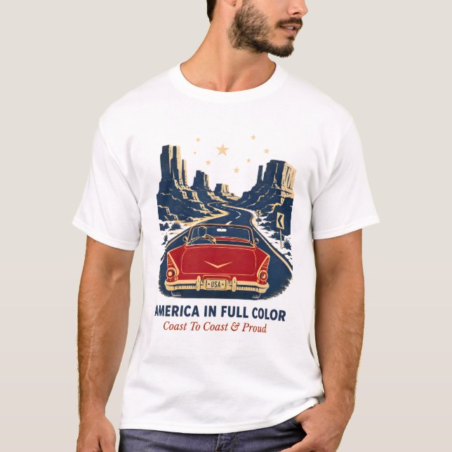 T-shirts America en Couleurs Complètes (Devant)