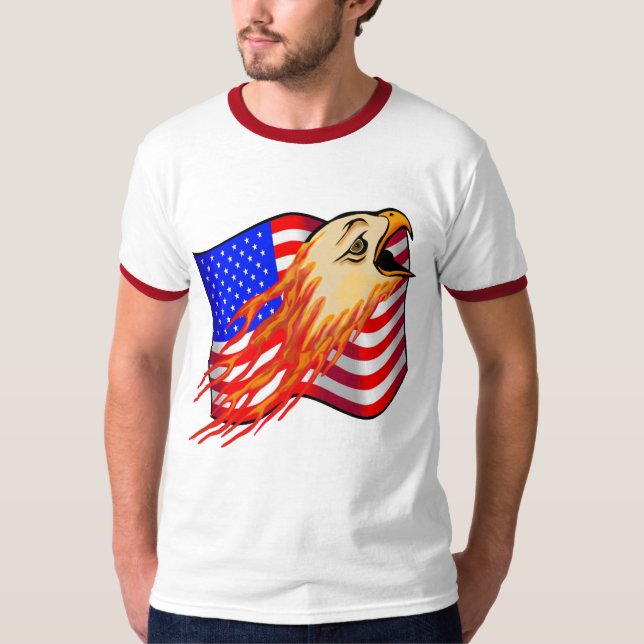 T-shirts américain d'Eagle chauve (Devant)
