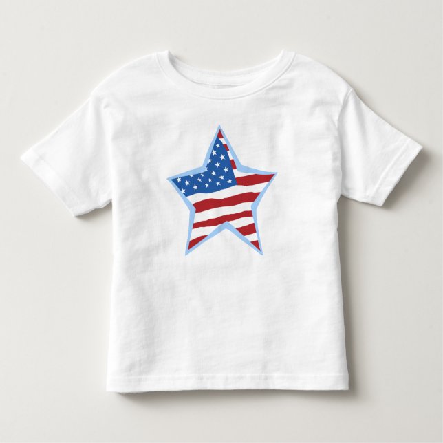 T-shirts américains Flag Star pour bébés et jeunes (Devant)