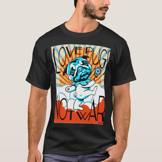 T-SHIRTS AMOUR DE PUG PAS DE GUERRE Classique  749 (Devant)