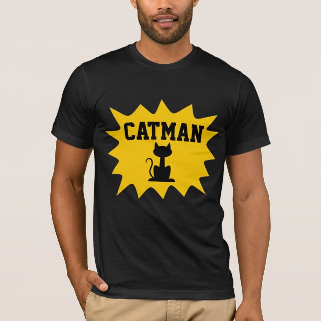 T-shirts AMOUREUX DE LES CHATS CAT MAN CATMAN (Devant)