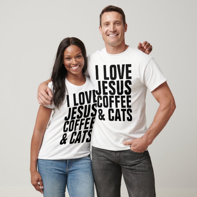 T-shirts Amoureux de les chats chrétiens, CAFÉ JÉS (Unisexe)