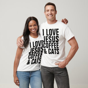 T-shirts Amoureux de les chats chrétiens, CAFÉ JÉS
