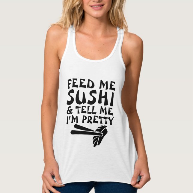 T-shirts amusants pour dames, FEED ME SUSHI (Devant)