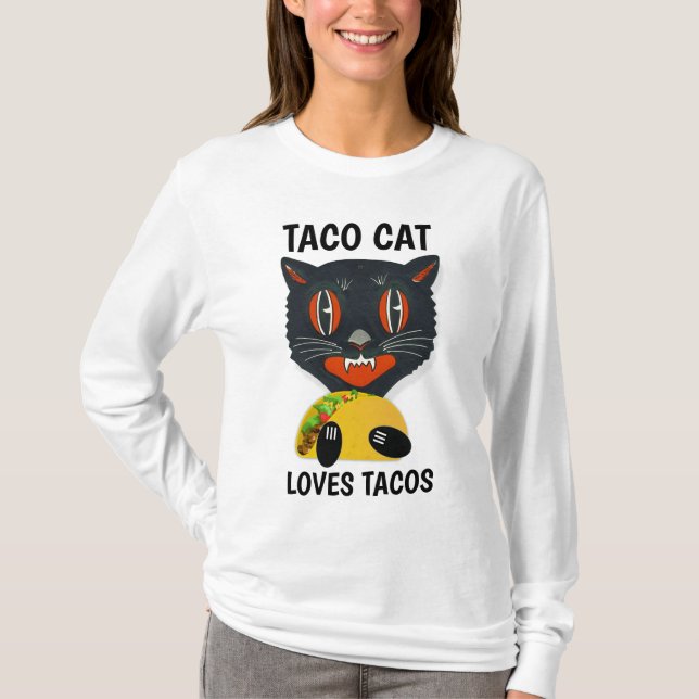 T-shirts amusants TACO CAT (Devant)
