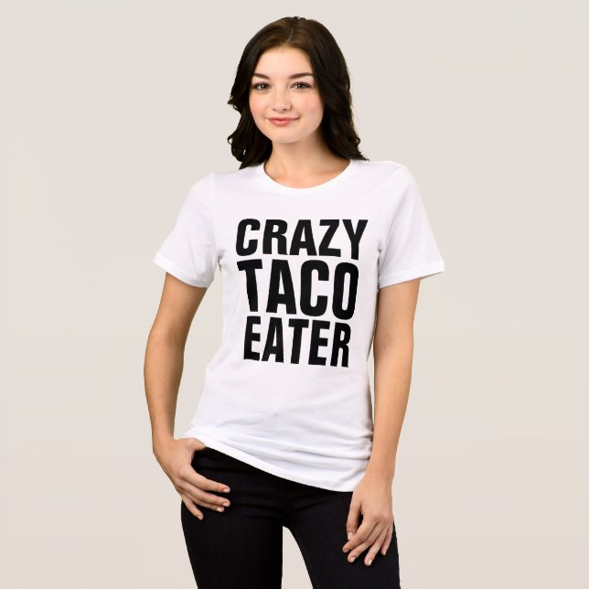 T-shirts amusants TACO CRAZY EATER (Recto plein)