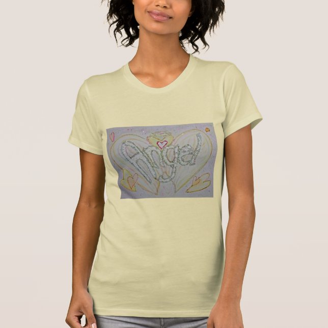 T-shirts Angel Word Inspirational Custom Art (Devant)