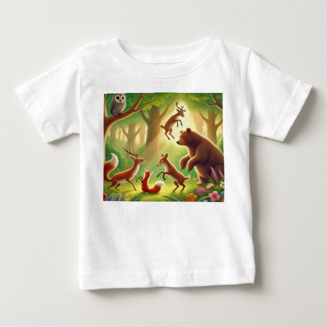 T-shirts animaux de forêt sages (Devant)