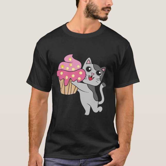 T-SHIRTS ANNIVERSAIRE CHAT CUPCAKE (Devant)
