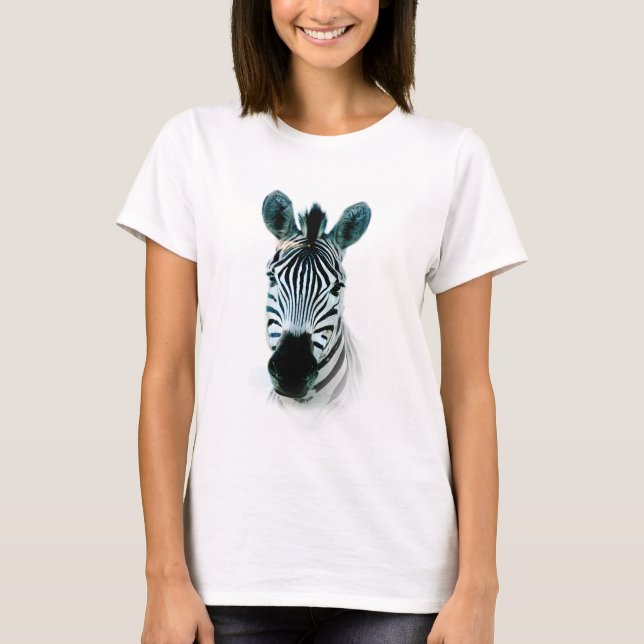 T-shirts avec portrait de tête de zèbre (Devant)