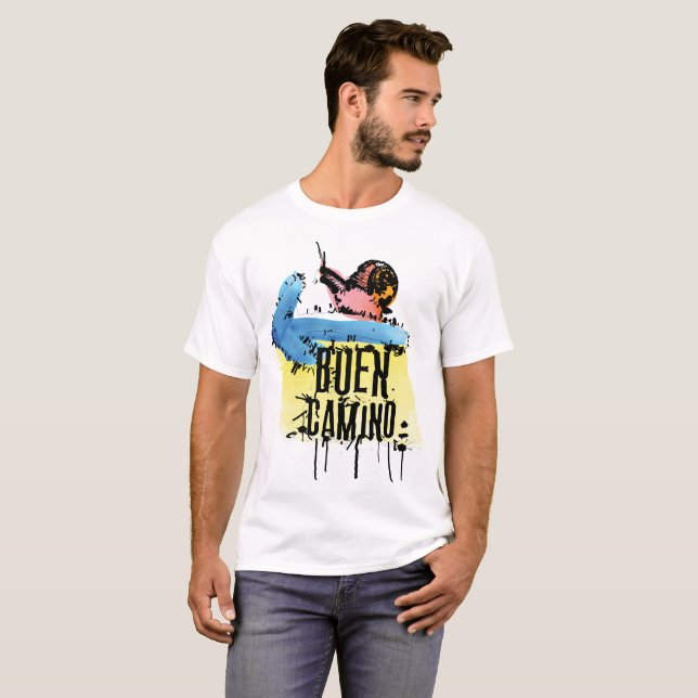 T-shirts basiques pour hommes de Buen camino (Devant entier)