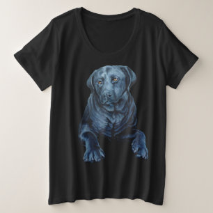 T-shirts Black Labrador Shirt Blue Dog Plus Size