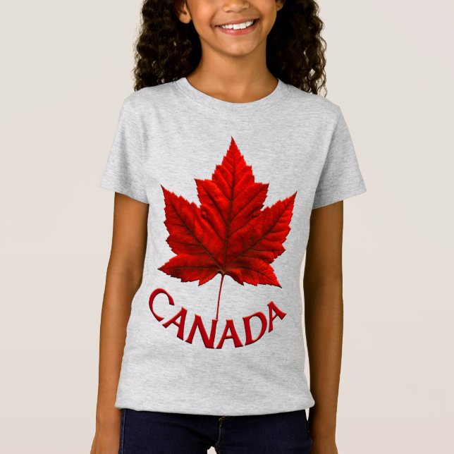 T-shirts Canada pour enfants Chemises Feuille d'ér (Devant)