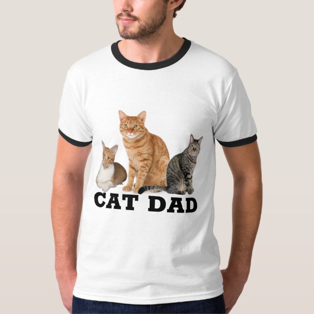 T-shirts CAT DAD (Ginger Tabby) (Devant)