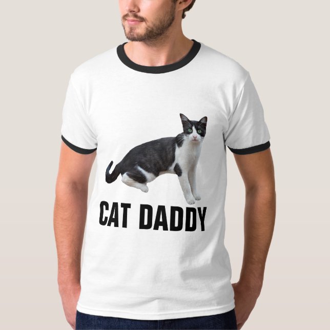 T-shirts CAT DADDY, TUXEDO CAT (Devant)