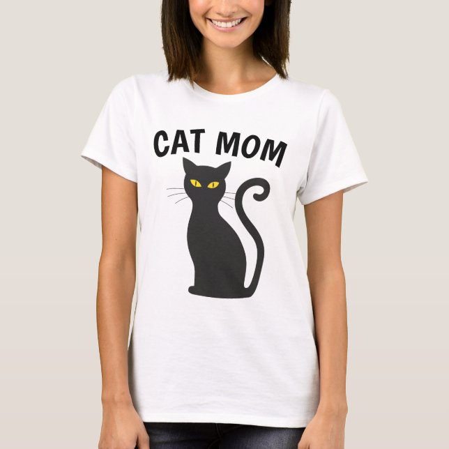 T-shirts CAT MOM Dames, chat noir (Devant)