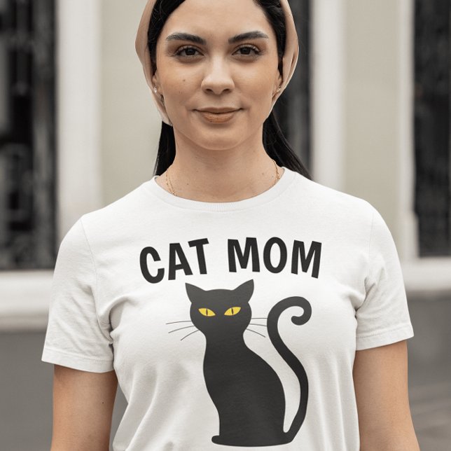 T-shirts CAT MOM en chat noir (Créateur téléchargé)