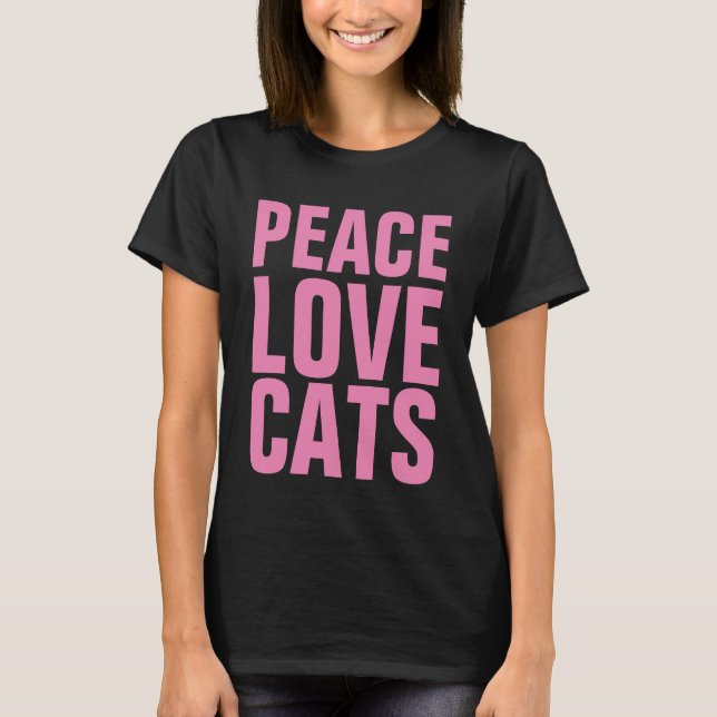 T-shirts CAT PEACE LOVE CATS (Devant)