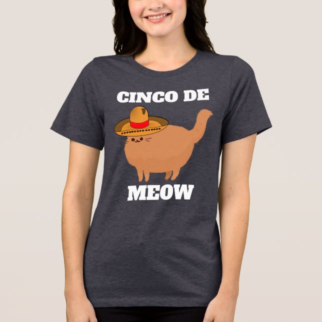 T-SHIRTS CHAT CHAT CINCO DE MEOW (Recto)