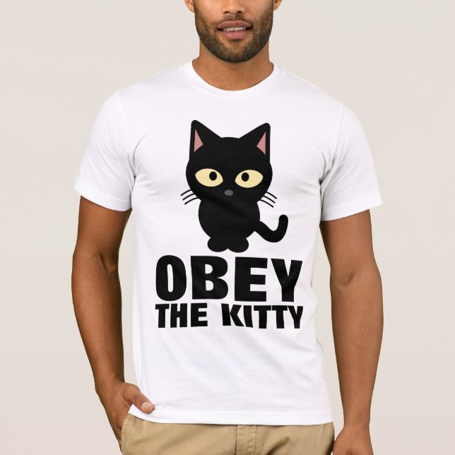 T-shirts CHAT FUNNY, OBEY THE KITTY (Devant)