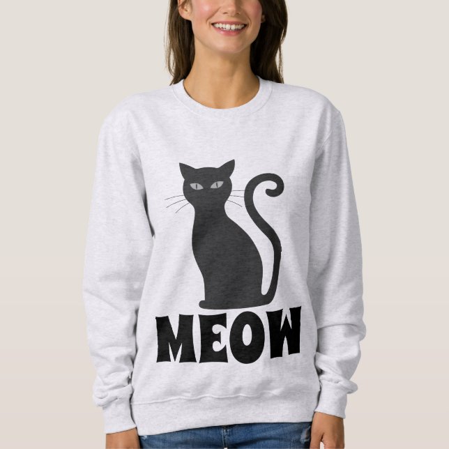 T-SHIRTS CHAT NOIR MEOW (Devant)