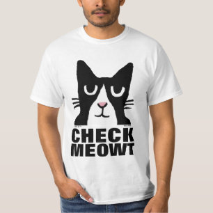 T-shirts chats amusants, Panda Kitty CHECK MEOWT
