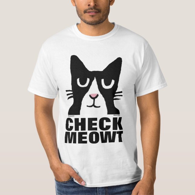 T-shirts chats amusants, Panda Kitty CHECK MEOWT (Devant)