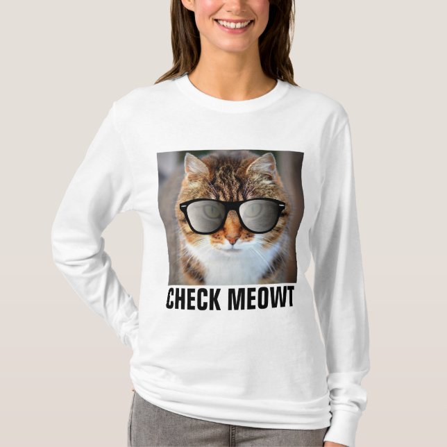 T-shirts chats amusants, VÉRIFIER MEOWT (Devant)