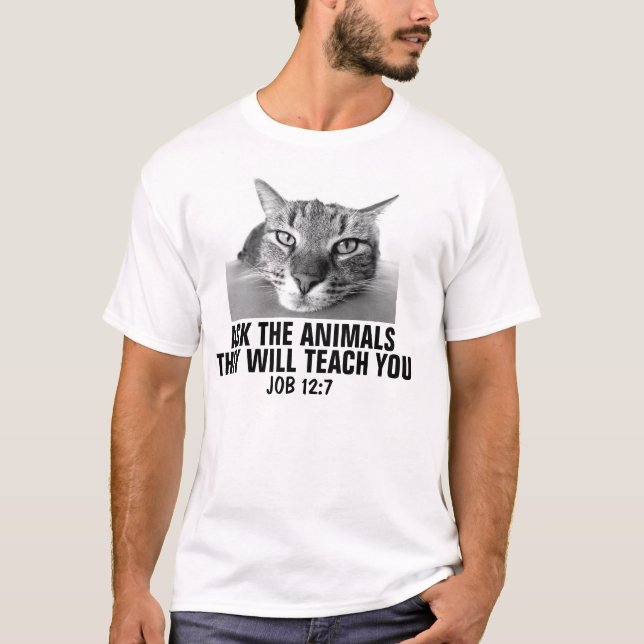 T-shirts chrétien de chat, 12:7 du travail (Devant)