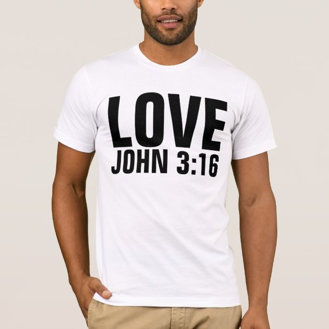 T-shirts chrétiens, AMOUR Jean 3:16 (Devant)