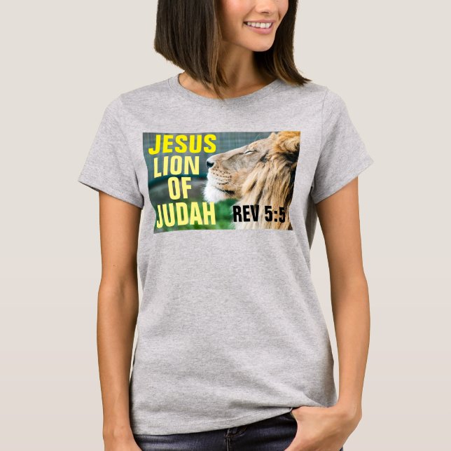 T-shirts Chrétiens Jésus, Lion de Juda (Devant)