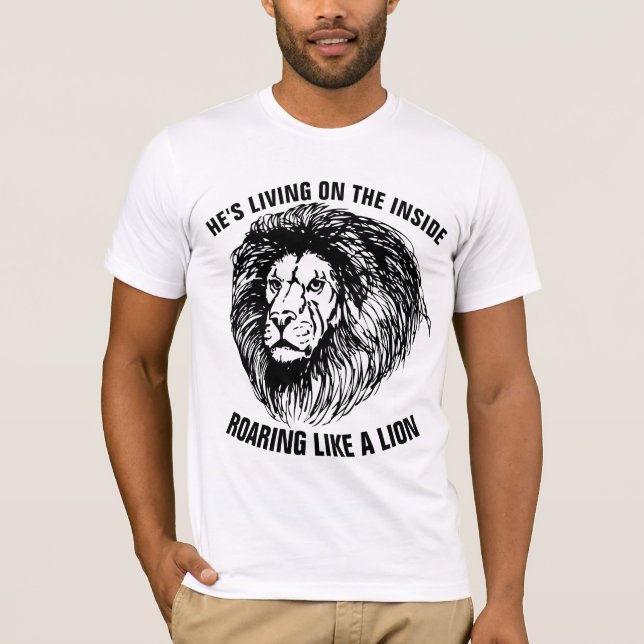 T-shirts chrétiens, ROARANT COMME UN T-shirt LION (Devant)