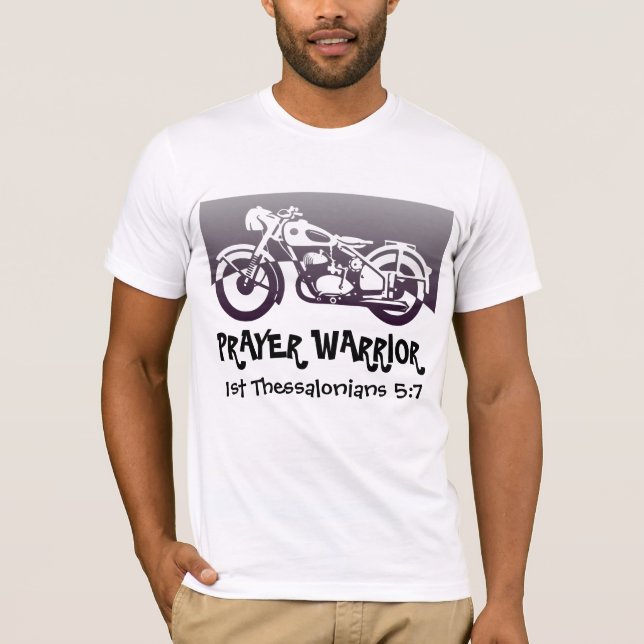 T-shirts Christian Biker, T-shirt Prière Guerrier (Devant)