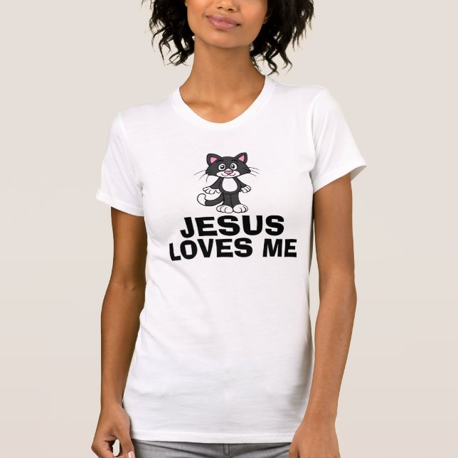 T-shirts Christian Cat, JÉSUS ME AIME Kitten (Devant)