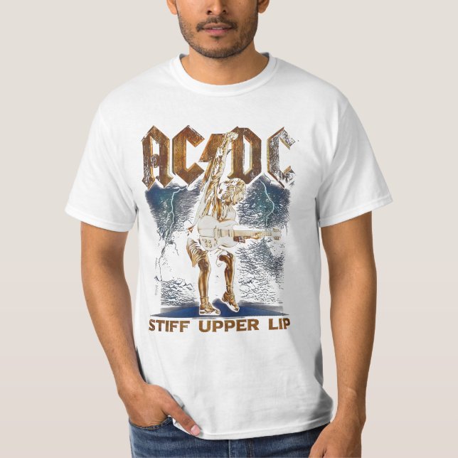 T-shirts | clignotement supérieur raide acdc avec  (Devant)