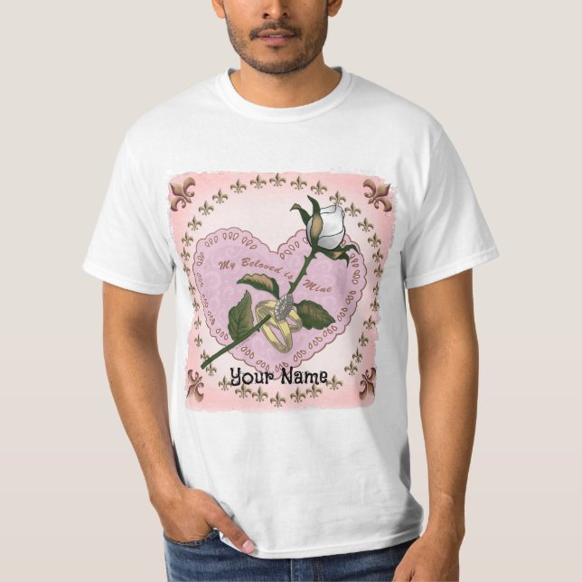 T-shirts cœur Rose adoré (Devant)