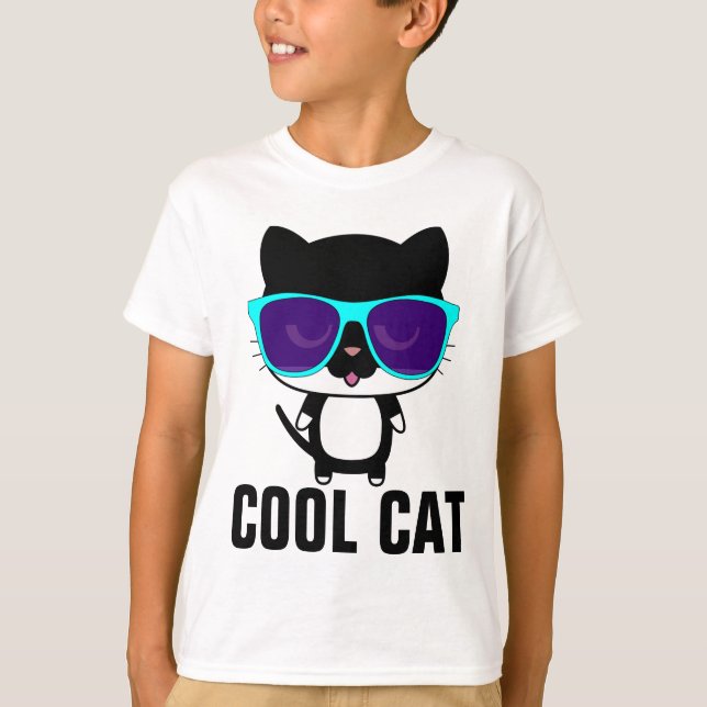 T-shirts cool CAT Funny Kids Boys (Devant)