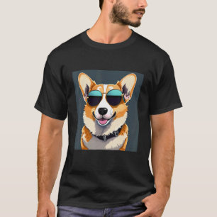 T-shirts Corgi chien Corgi portant des lunettes de
