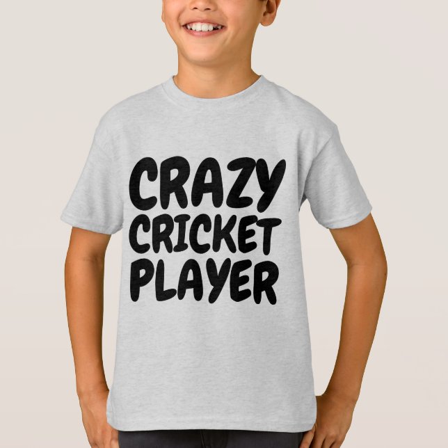 T-shirts CRAZY CRICKET PLAYER (Devant)