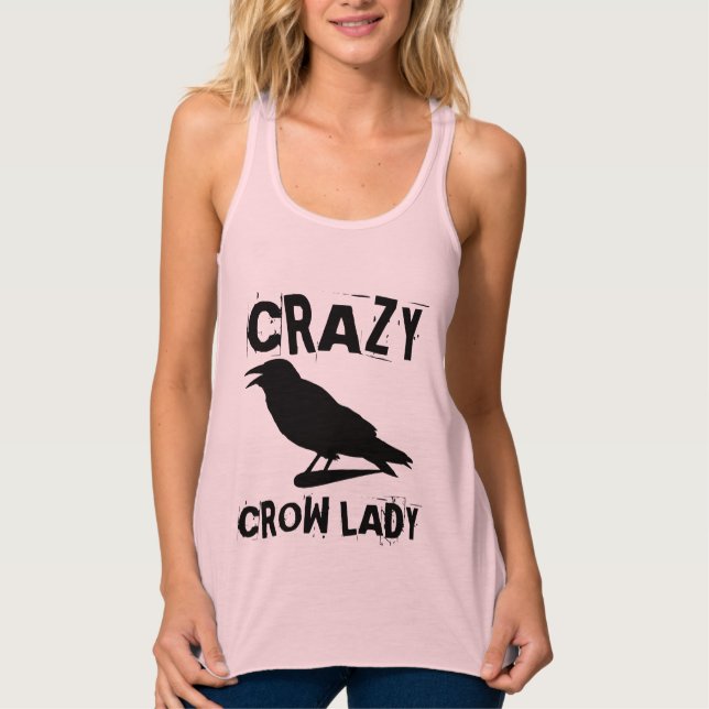 T-SHIRTS CRAZY CROW LADY (Devant)