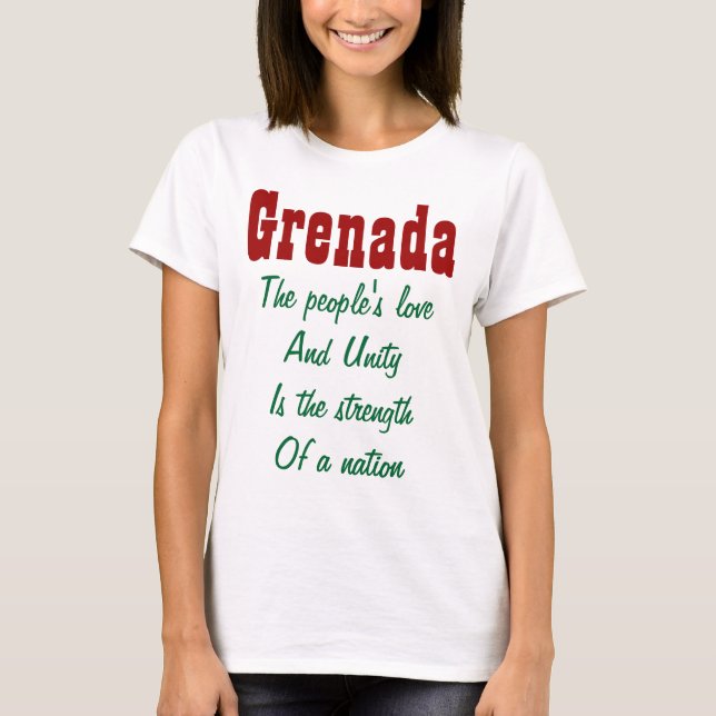 T-shirts d'amour et d'unité de la Grenade (Devant)