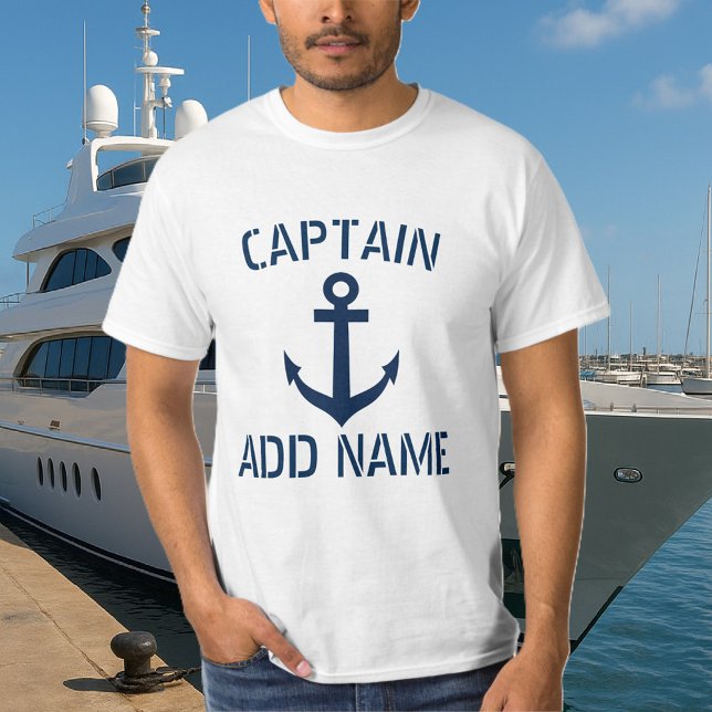 T-shirts d'ancrage personnalisés du nom du capitai (boat captain t shirt)