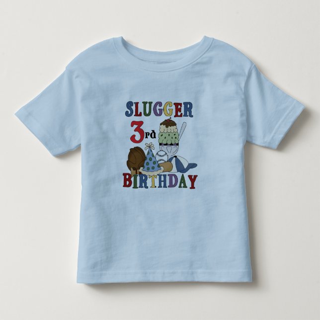 T-shirts d'anniversaire de cogneur de base-ball (Devant)