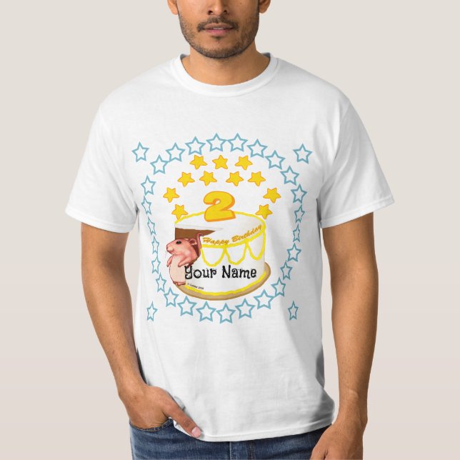 T-shirts d'anniversaire de la Souris de fête du 2e (Devant)