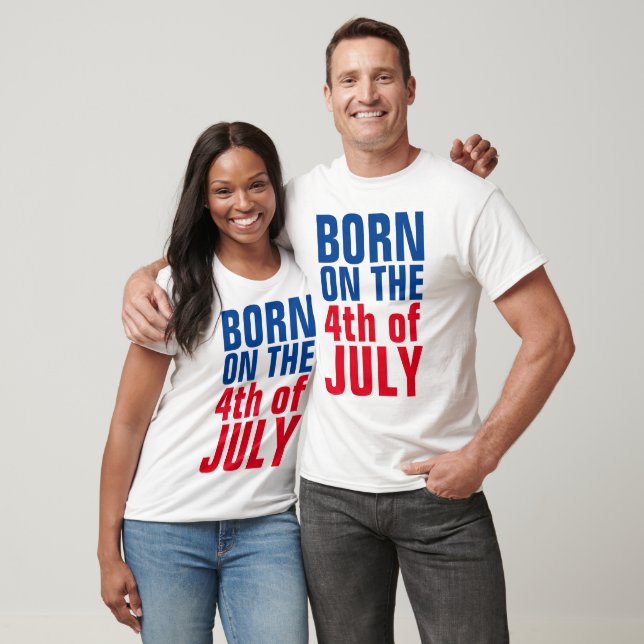 T-shirts d'anniversaire du 4 juillet, NÉ le 4 (Unisexe)