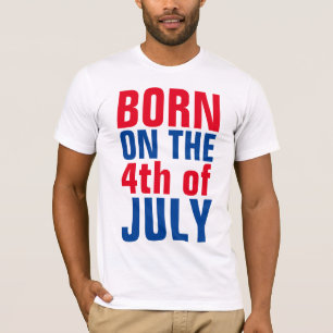 T-shirts d'anniversaire du 4 juillet, NÉ LE 4