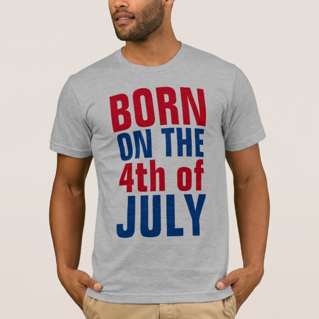 T-shirts d'anniversaire du 4 juillet, NÉ SUR LE 4è (Devant)
